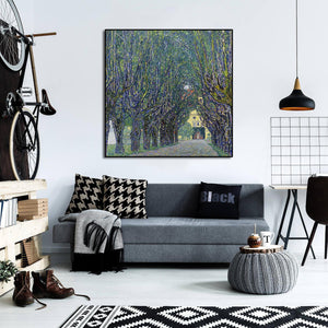 Pine Stretched  Framed 1 Panel - Allee at Schloss Kammer by Gustav Klimt