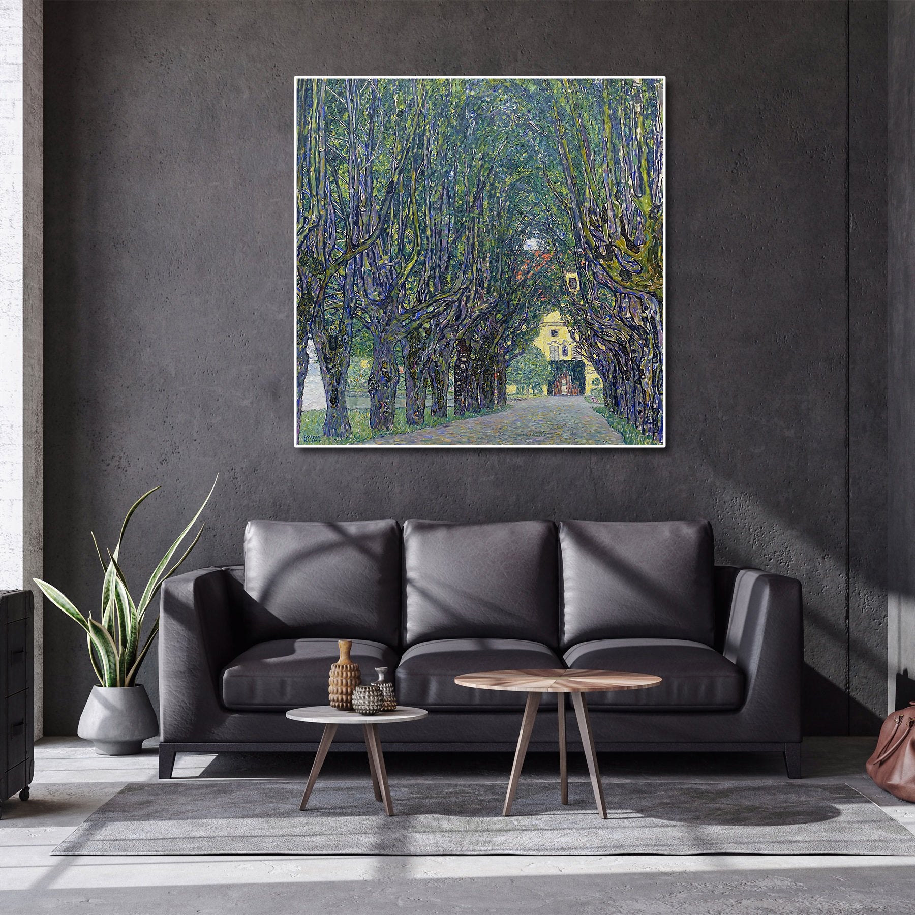 Pine Stretched  Framed 1 Panel - Allee at Schloss Kammer by Gustav Klimt