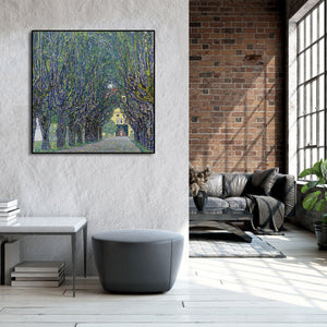 Pine Stretched  Framed 1 Panel - Allee at Schloss Kammer by Gustav Klimt