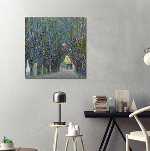 Pine Stretched  Framed 1 Panel - Allee at Schloss Kammer by Gustav Klimt