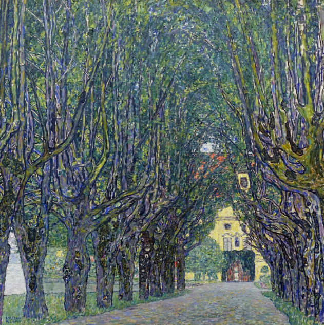 Pine Stretched  Framed 1 Panel - Allee at Schloss Kammer by Gustav Klimt