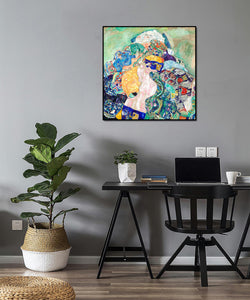 Pine Stretched  Framed 1 Panel - Baby (Cradle) by Gustav Klimt