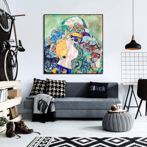 Pine Stretched  Framed 1 Panel - Baby (Cradle) by Gustav Klimt