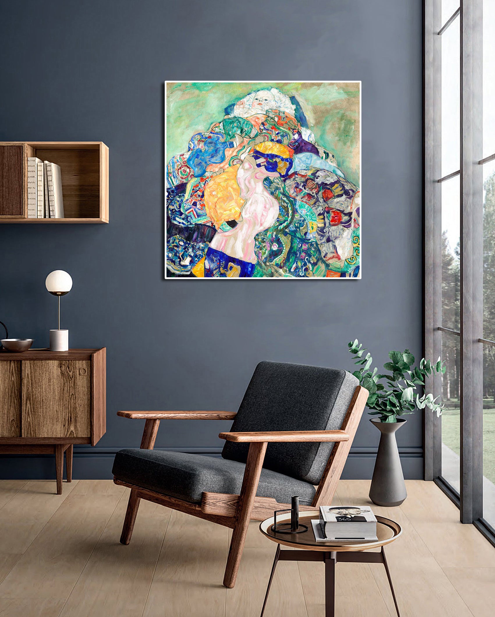 Pine Stretched  Framed 1 Panel - Baby (Cradle) by Gustav Klimt
