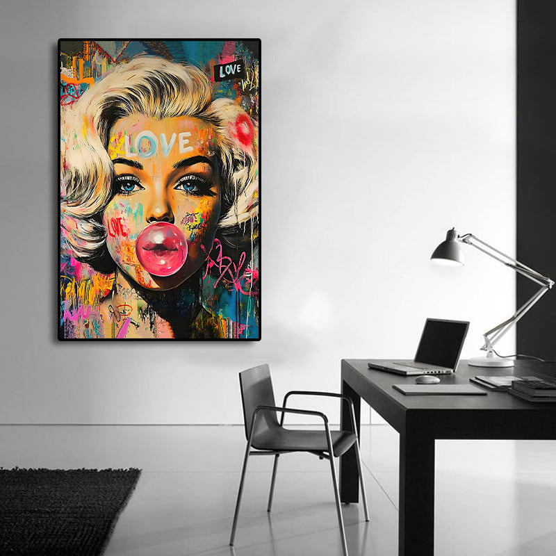 Modern Pop Art Canvas Wall Art Print Poster | Home Decor | Stretched 1 Panel - Marilyn Monroe