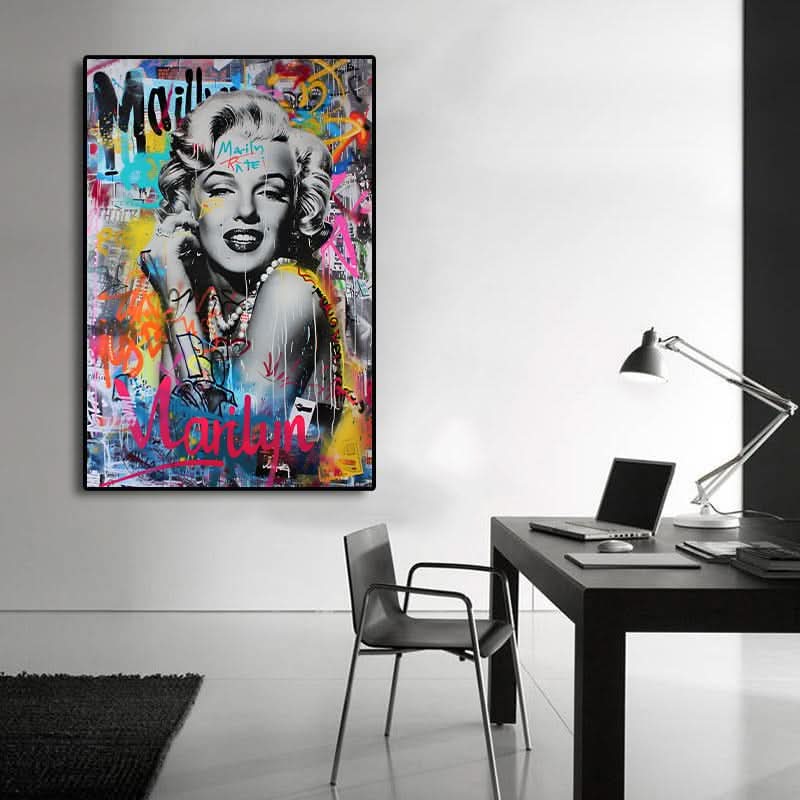 Modern Pop Art Canvas Wall Art Print Poster | Home Decor | Stretched 1 Panel - Marilyn Monroe