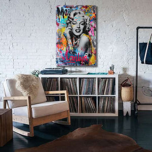 Modern Pop Art Canvas Wall Art Print Poster | Home Decor | Stretched 1 Panel - Marilyn Monroe