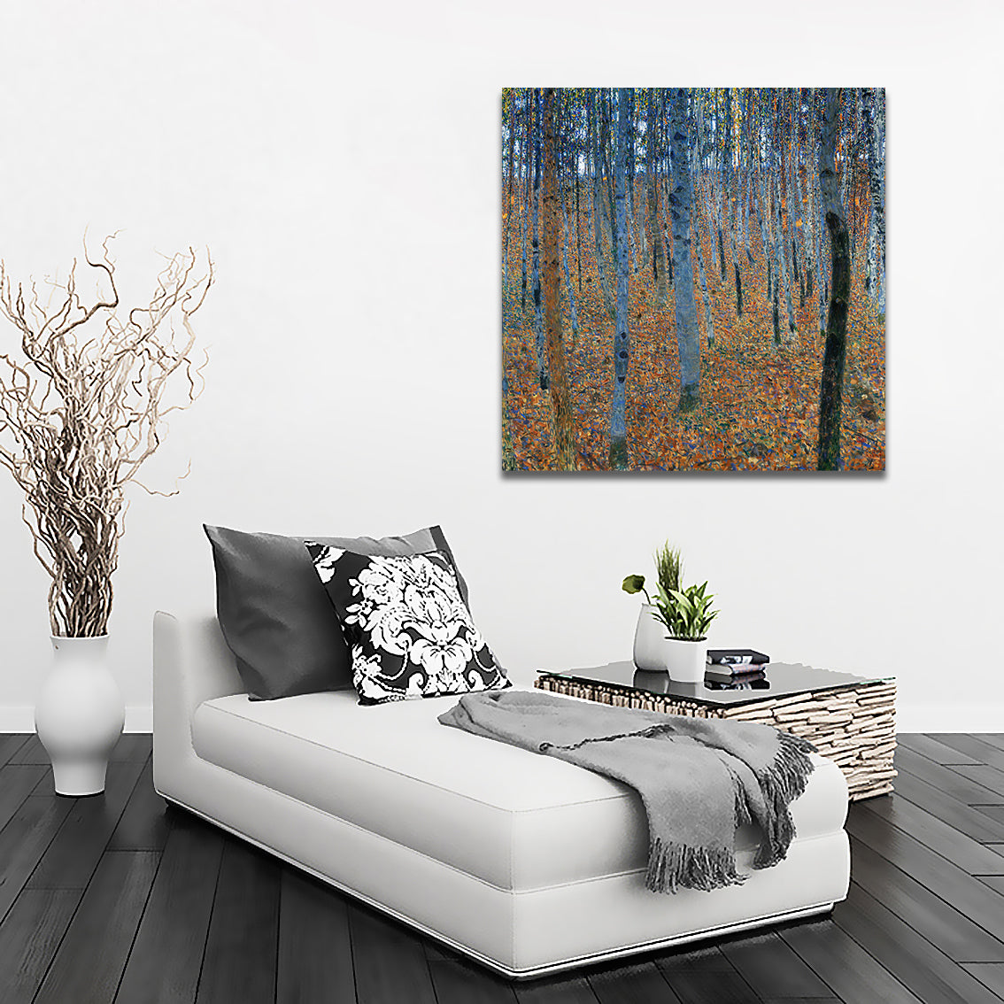 Canvas Wall Art, Classic Fine Art Stretched 1 Panel - Beech Grove by Gustav Klimt