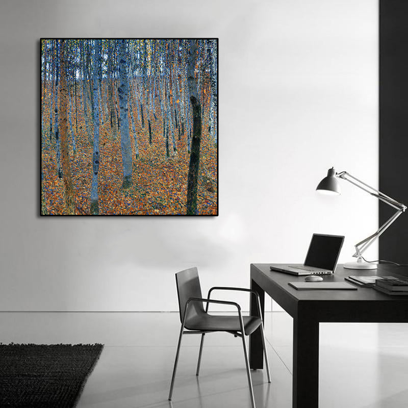 Canvas Wall Art, Classic Fine Art Stretched 1 Panel - Beech Grove by Gustav Klimt