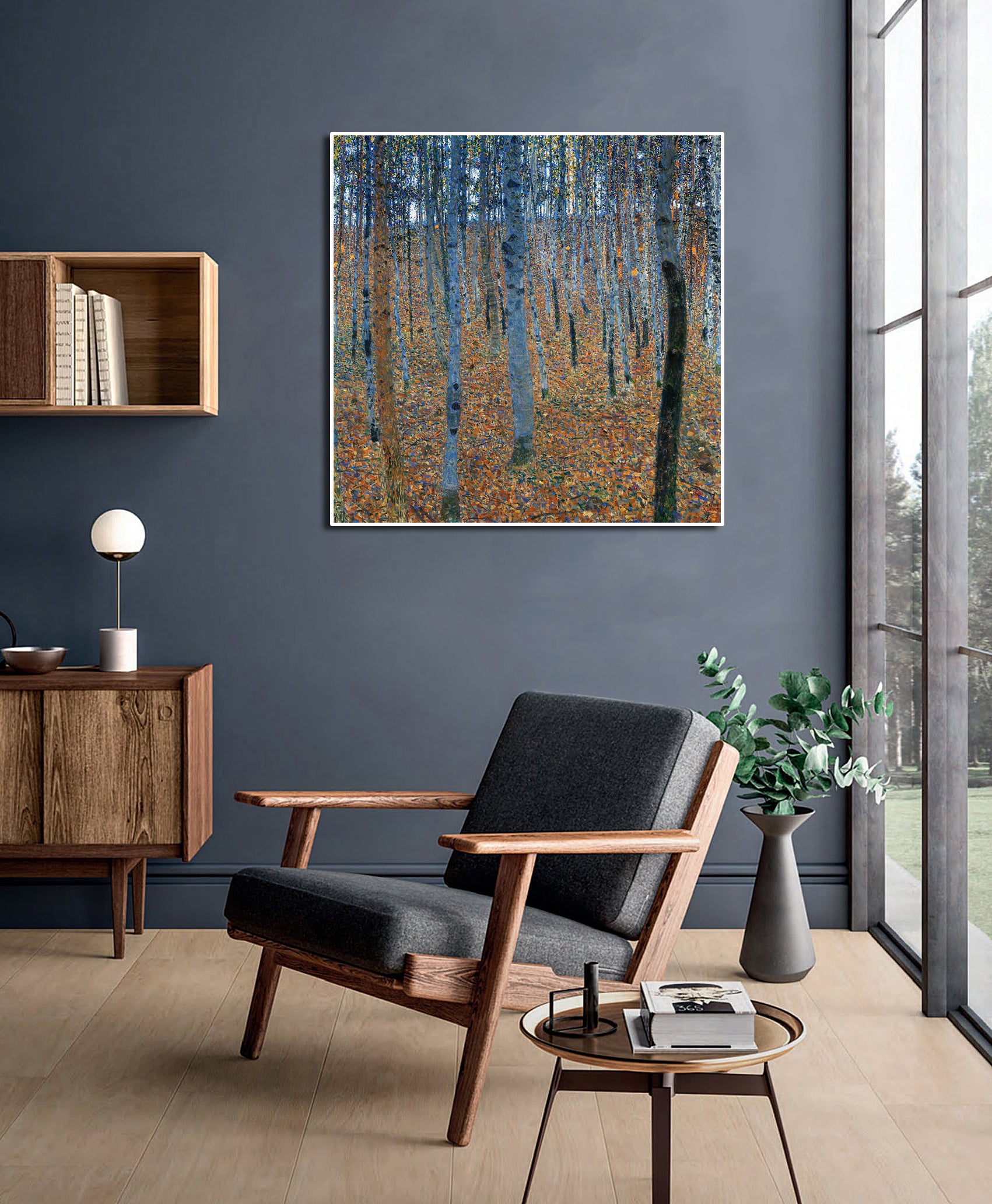 Canvas Wall Art, Classic Fine Art Stretched 1 Panel - Beech Grove by Gustav Klimt