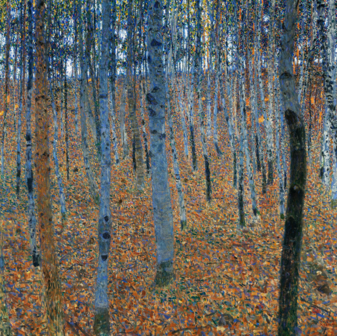 Canvas Wall Art, Classic Fine Art Stretched 1 Panel - Beech Grove by Gustav Klimt