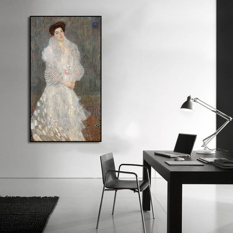 Canvas Wall Art, Classic Fine Art Stretched 1 Panel - Portrait of Hermine Gallia by Gustav Klimt