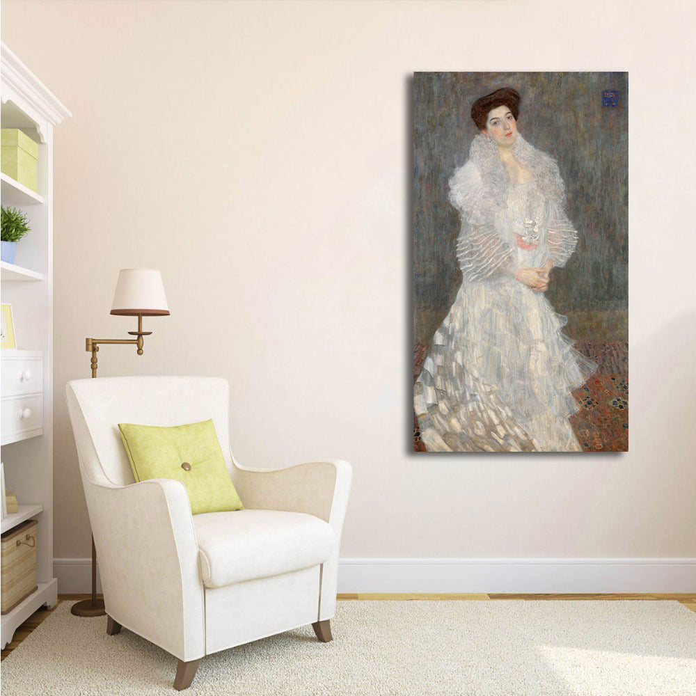 Canvas Wall Art, Classic Fine Art Stretched 1 Panel - Portrait of Hermine Gallia by Gustav Klimt