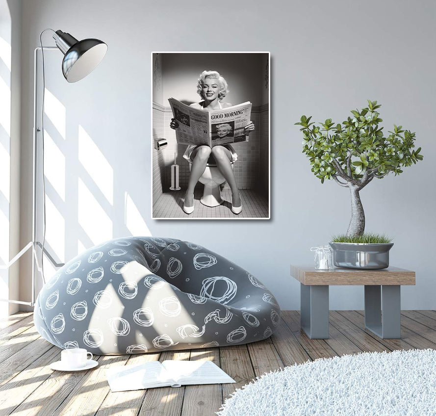 Modern Celebrity Canvas Wall Art Print Poster | Home Decor | Stretched 1 Panel - Marilyn Monroe