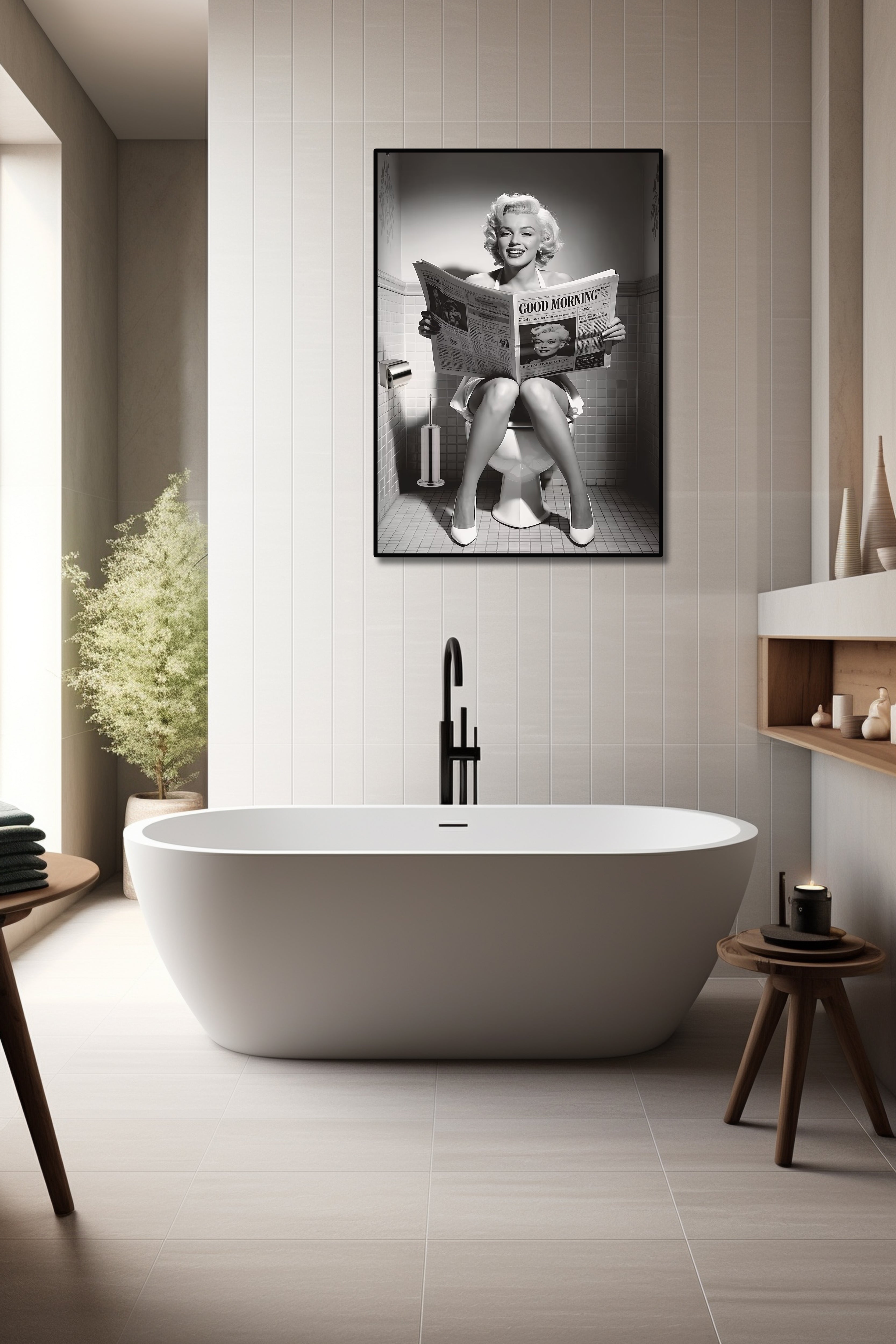 Modern Celebrity Canvas Wall Art Print Poster | Home Decor | Stretched 1 Panel - Marilyn Monroe