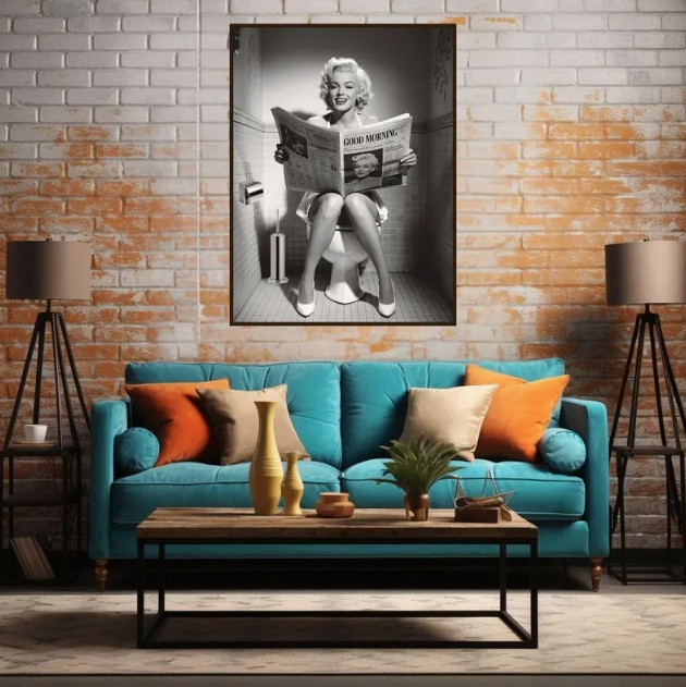 Modern Celebrity Canvas Wall Art Print Poster | Home Decor | Stretched 1 Panel - Marilyn Monroe