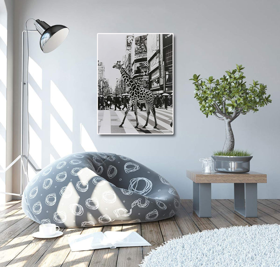 Modern Animal Canvas Wall Art Print Poster | Home Decor | Stretched 1 Panel - City Sightseeing