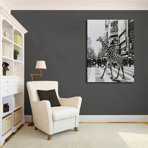 Modern Animal Canvas Wall Art Print Poster | Home Decor | Stretched 1 Panel - City Sightseeing