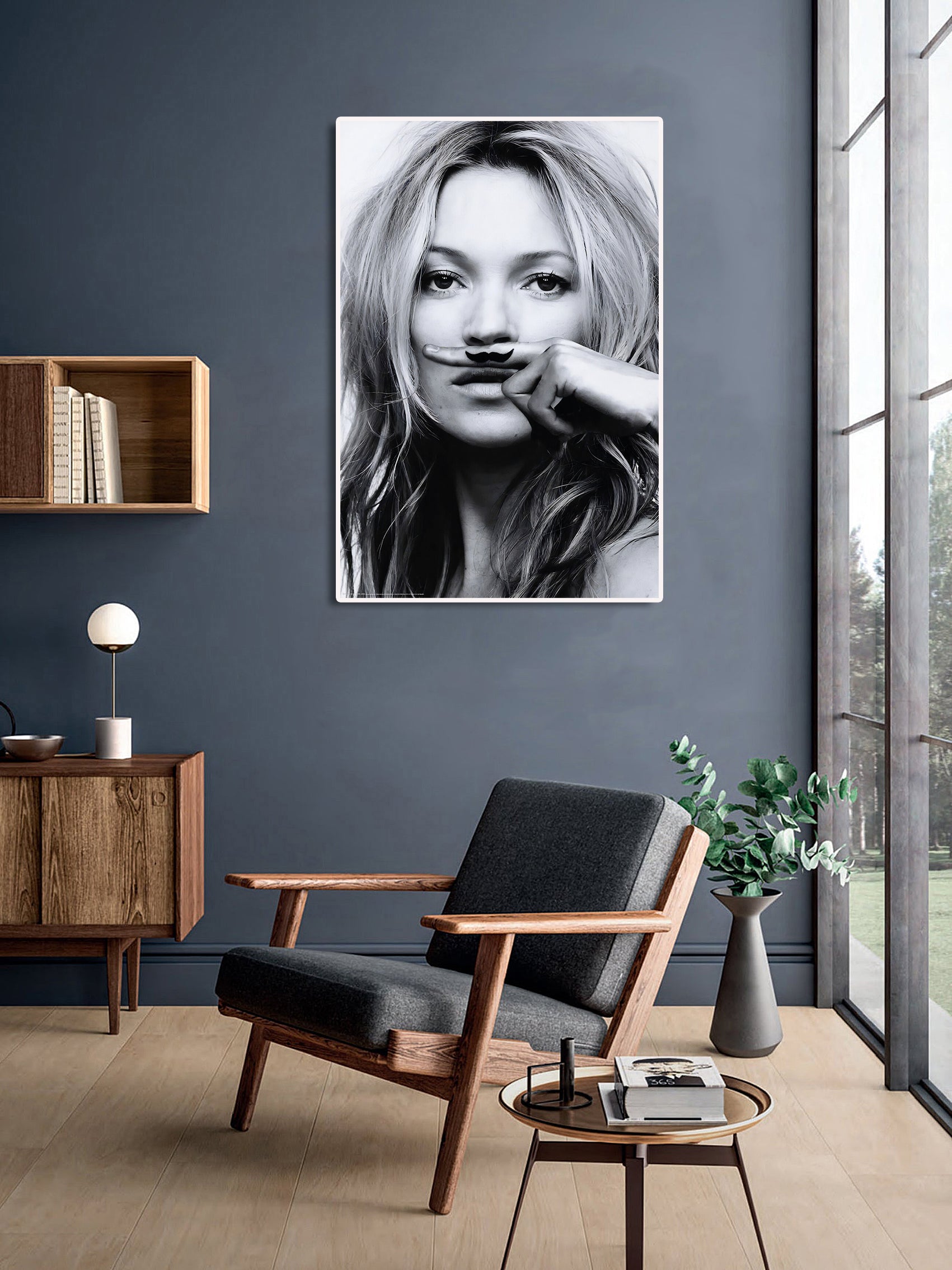 Modern Celebrity Canvas Wall Art Print Poster | Home Decor | Stretched 1 Panel - Kate Moss