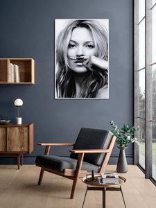 Modern Celebrity Canvas Wall Art Print Poster | Home Decor | Stretched 1 Panel - Kate Moss