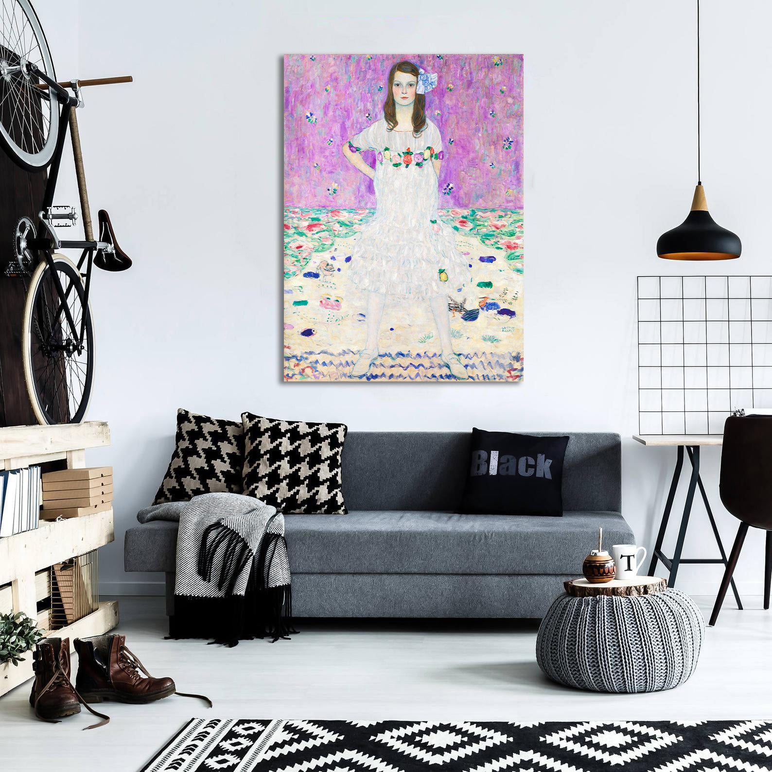 Canvas Wall Art, Classic Fine Art Stretched 1 Panel - Mäda Primavesi by Gustav Klimt