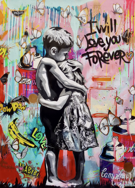 Modern Pop Art Canvas Wall Art Print Poster | Home Decor | Stretched 1 Panel - I will love you forever