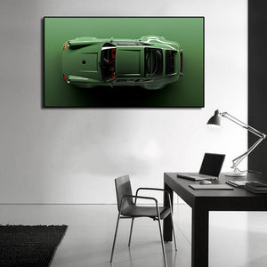 Classic Vehicles Canvas Wall Art Print Poster | Home Decor | Stretched 1 Panel - Classic Car