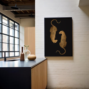 Modern Animal Canvas Wall Art Print Poster | Home Decor | Stretched 1 Panel - Leopards