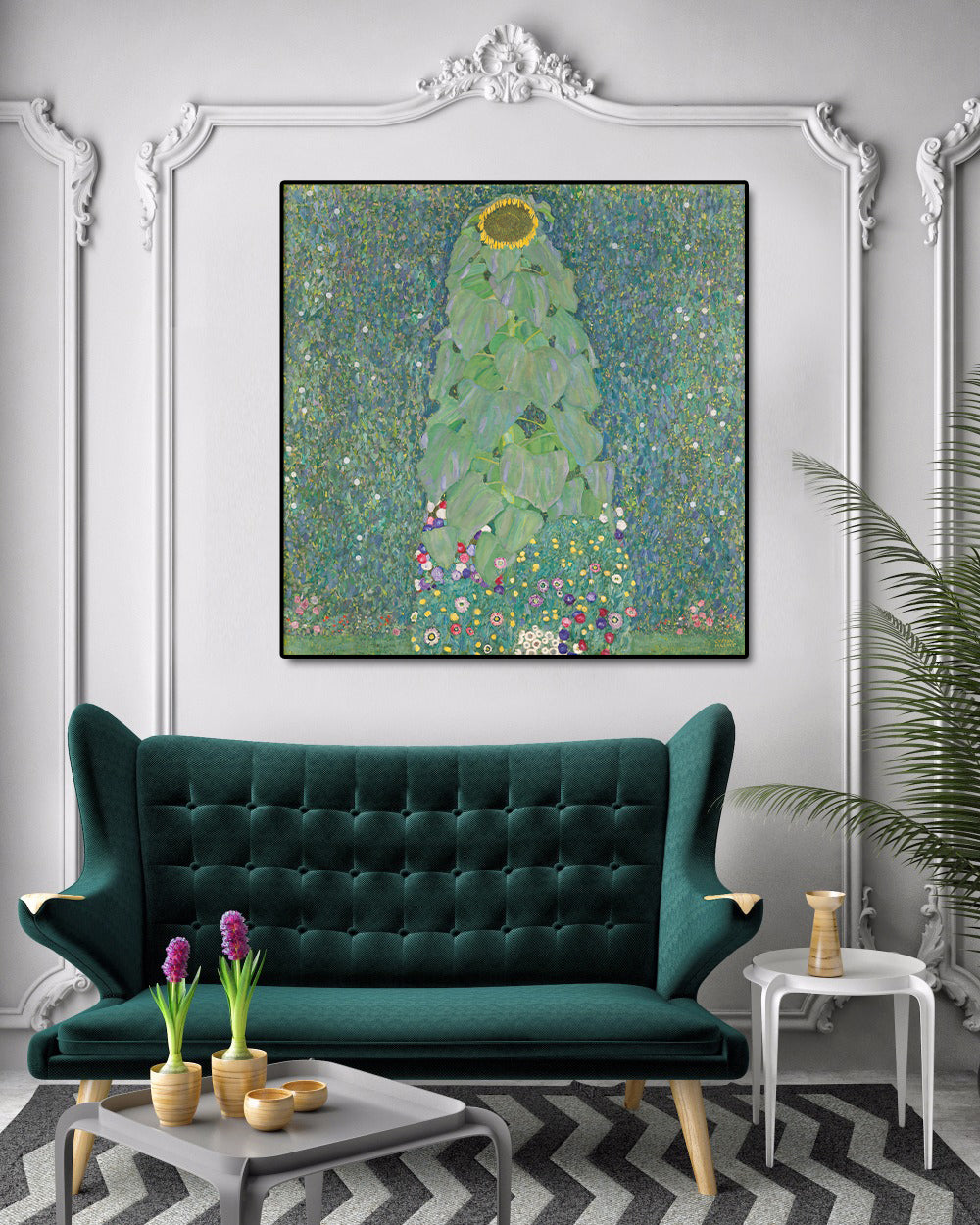 Canvas Wall Art, Classic Fine Art Stretched 1 Panel - Sunflower by Gustav Klimt