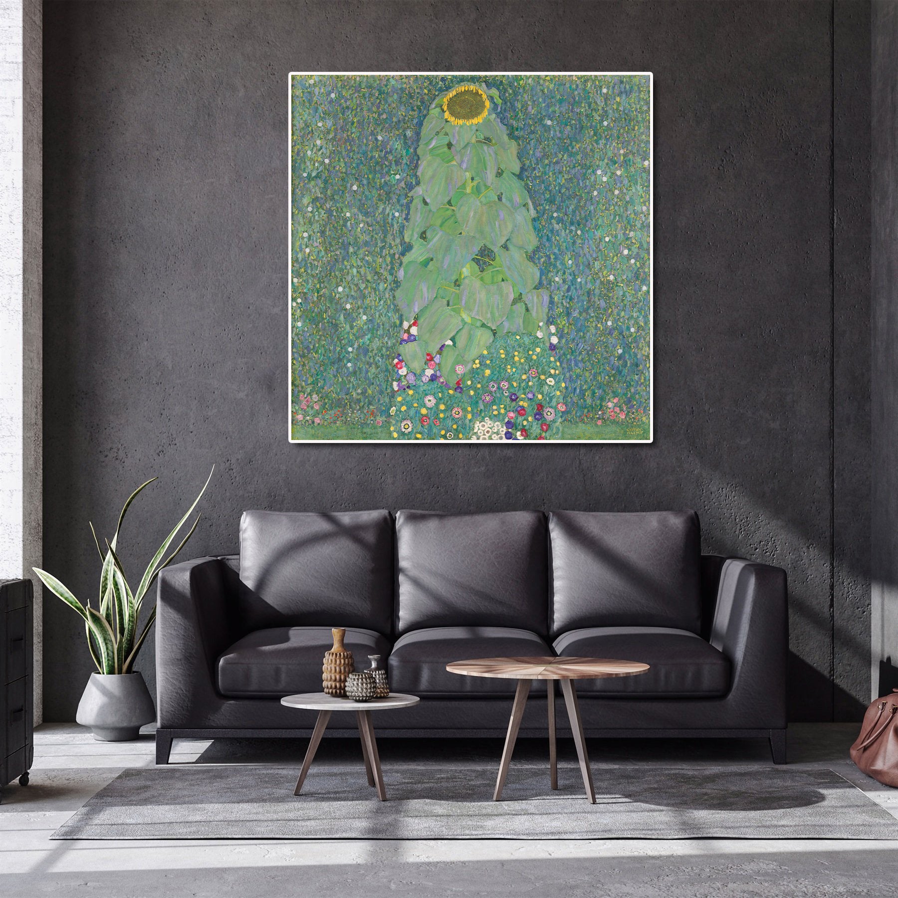 Canvas Wall Art, Classic Fine Art Stretched 1 Panel - Sunflower by Gustav Klimt