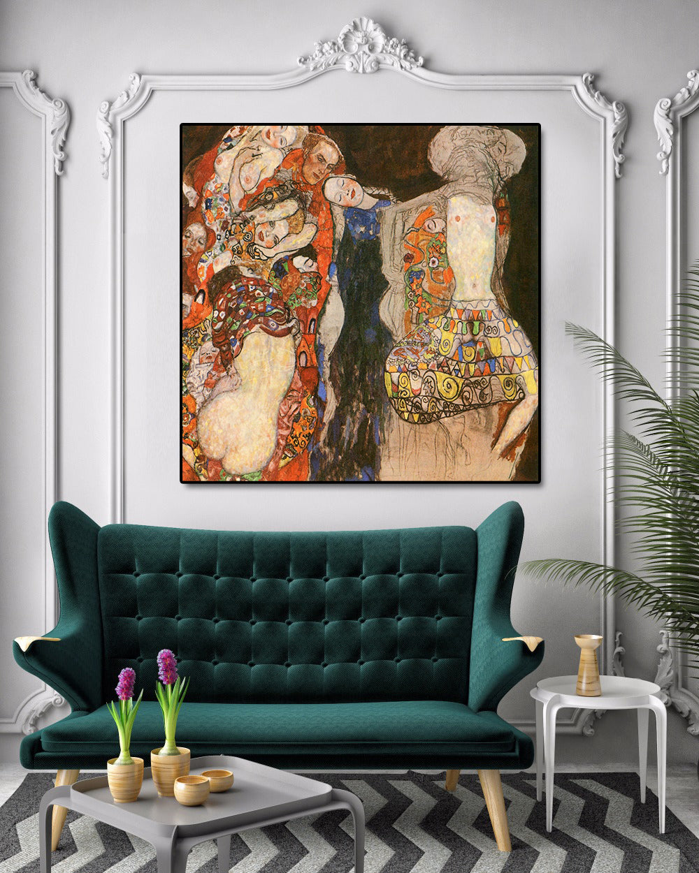 Canvas Wall Art, Classic Fine Art Stretched 1 Panel - The Bride by Gustav Klimt