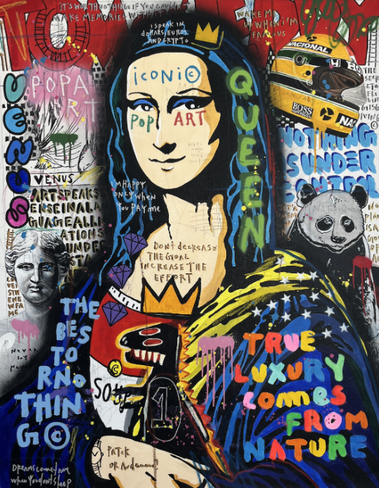 Modern Pop Art Canvas Wall Art Print Poster | Home Decor | Stretched 1 Panel - Mona Lisa