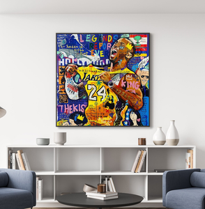 Pine Stretched  Framed 1 Panel - Pop Art - Kobe Bryant