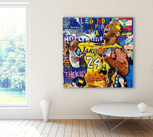 Pine Stretched  Framed 1 Panel - Pop Art - Kobe Bryant