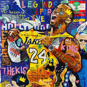 Pine Stretched  Framed 1 Panel - Pop Art - Kobe Bryant