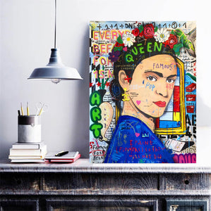 Pine Stretched  Framed 1 Panel - Pop Art - Frida Kahlo