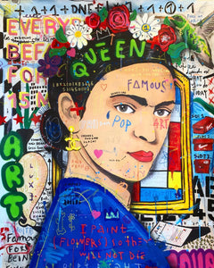 Pine Stretched  Framed 1 Panel - Pop Art - Frida Kahlo
