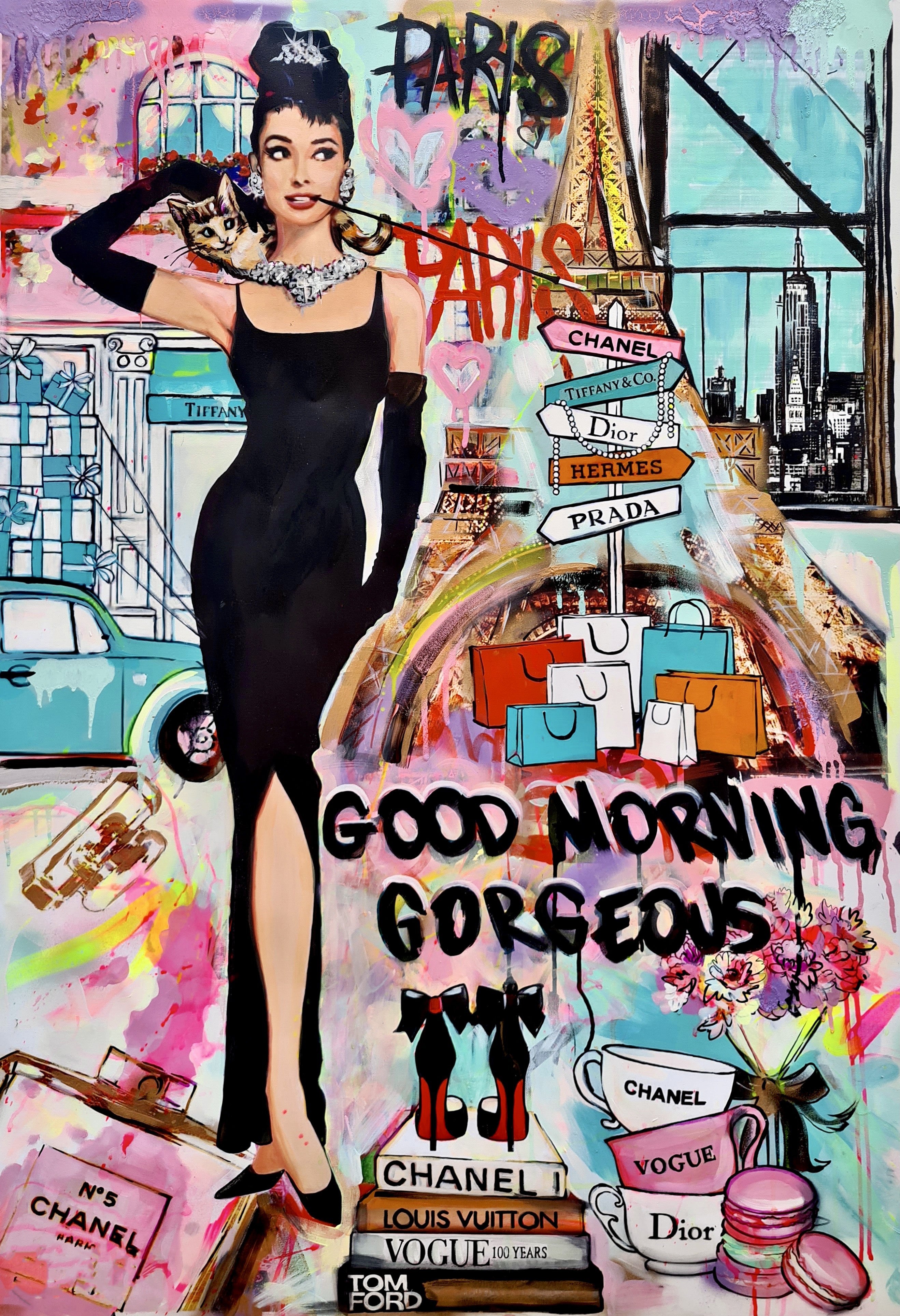 Modern Pop Art Canvas Wall Art Print Poster | Home Decor | Stretched 1 Panel - Audrey Hepburn