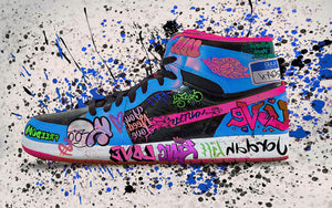 Modern Pop Art Canvas Wall Art Print Poster | Home Decor | Stretched 1 Panel - Graffiti Shoe