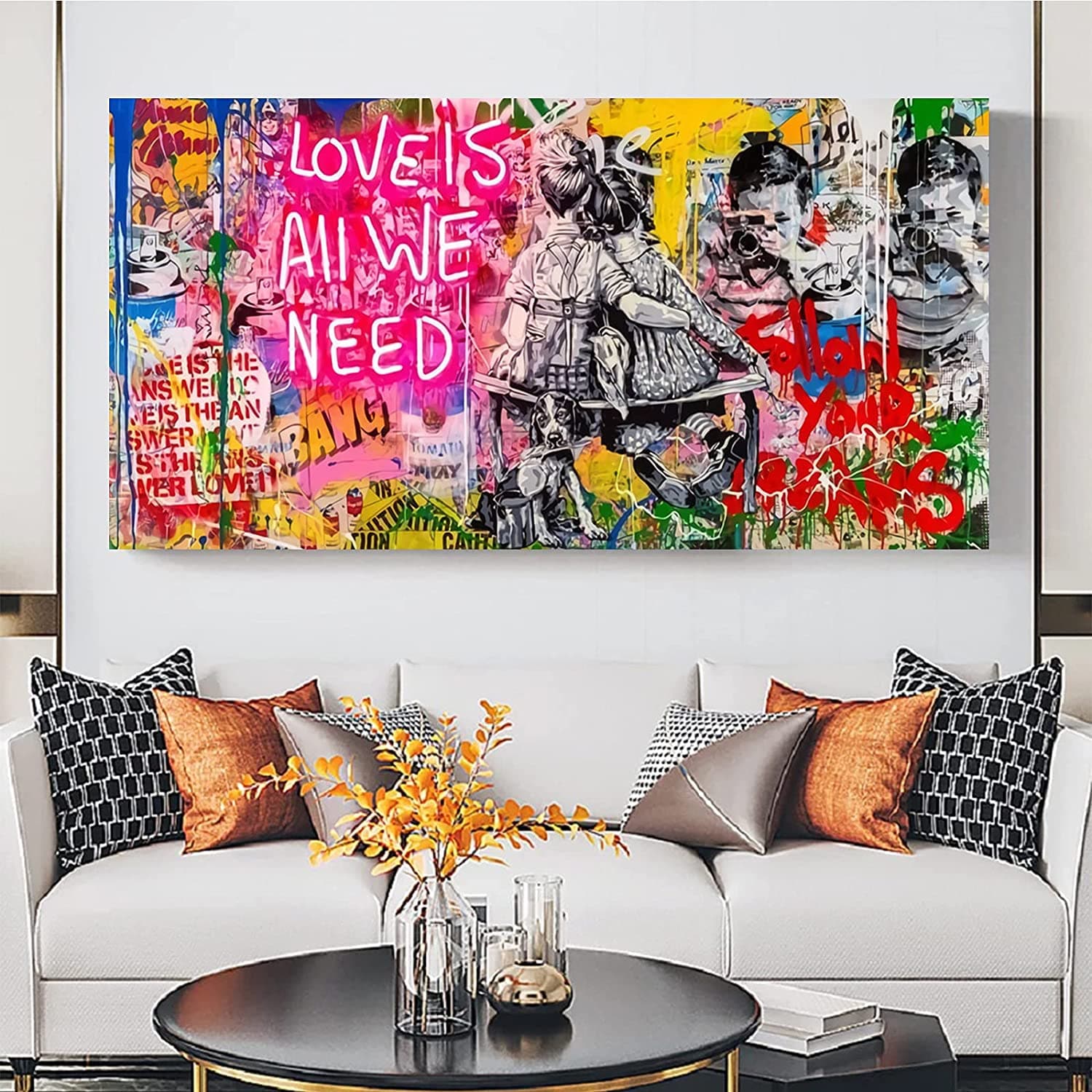 Framed 1 Panel - Banksy - Love is all we need