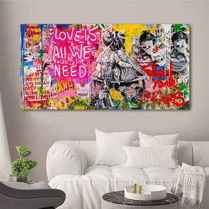 Framed 1 Panel - Banksy - Love is all we need