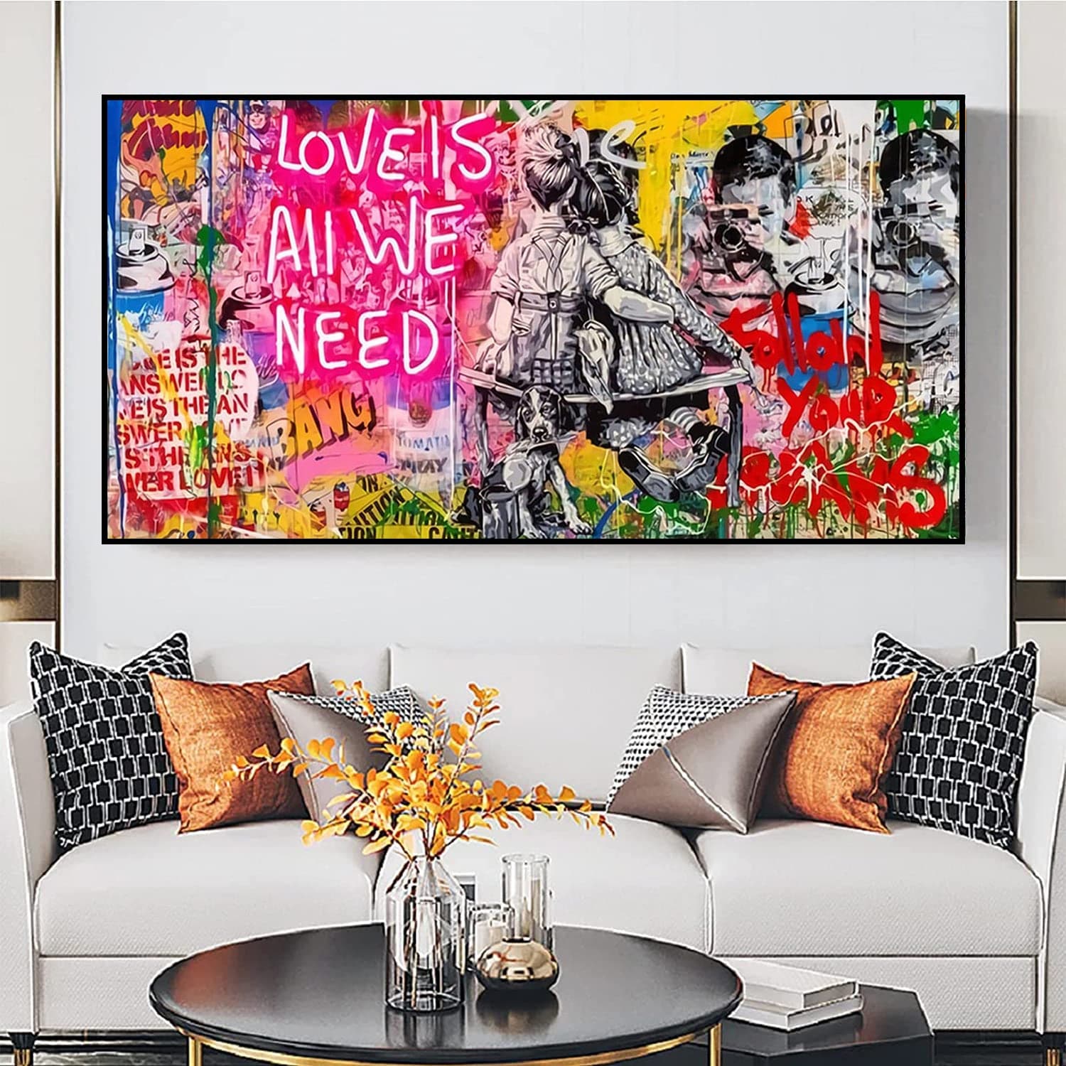 Framed 1 Panel - Banksy - Love is all we need