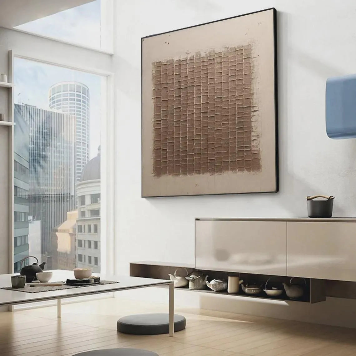 Hand Made Painting Stretched 1 Panel - Wabi-Sabi Abstract Texture