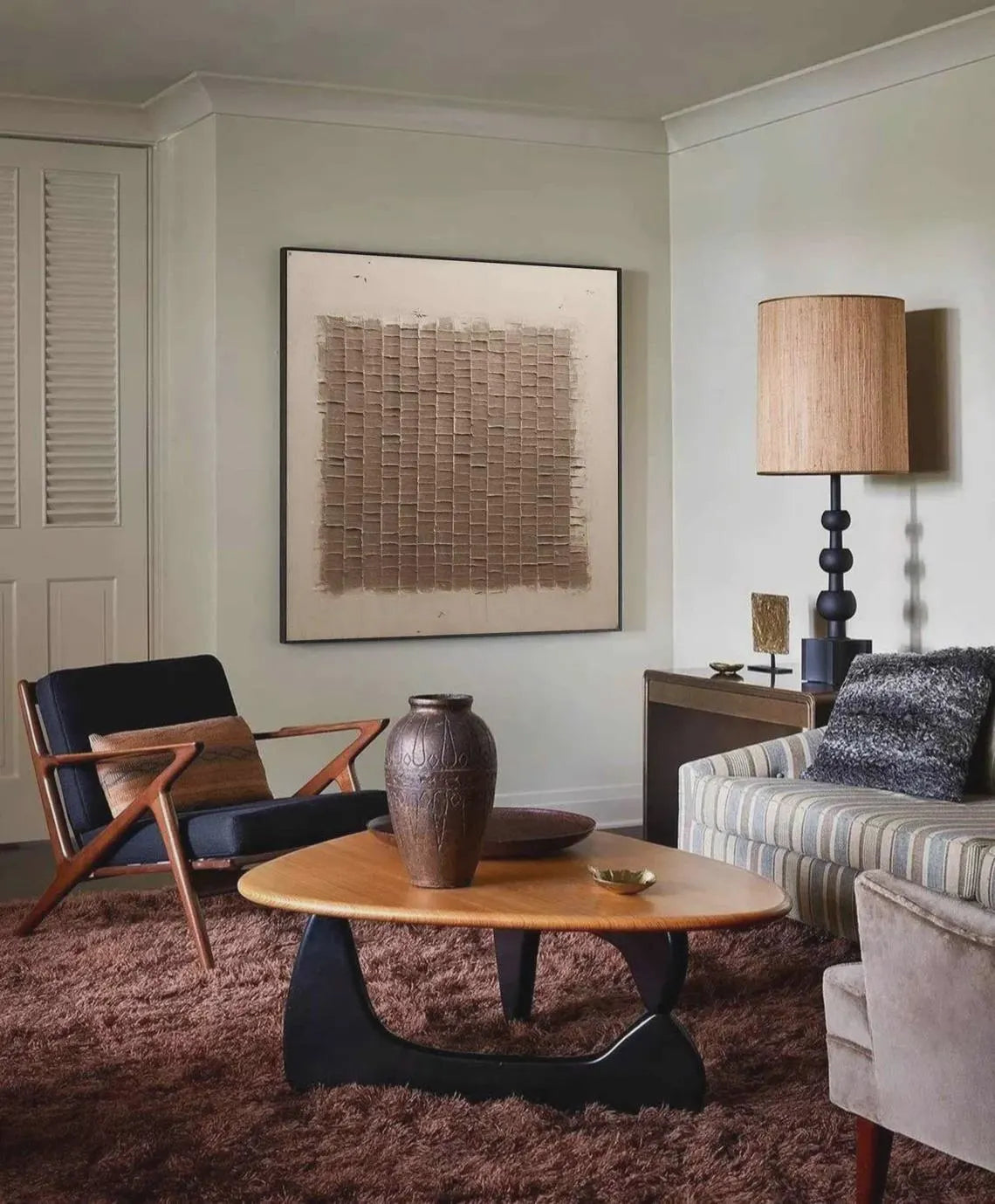 Hand Made Painting Stretched 1 Panel - Wabi-Sabi Abstract Texture