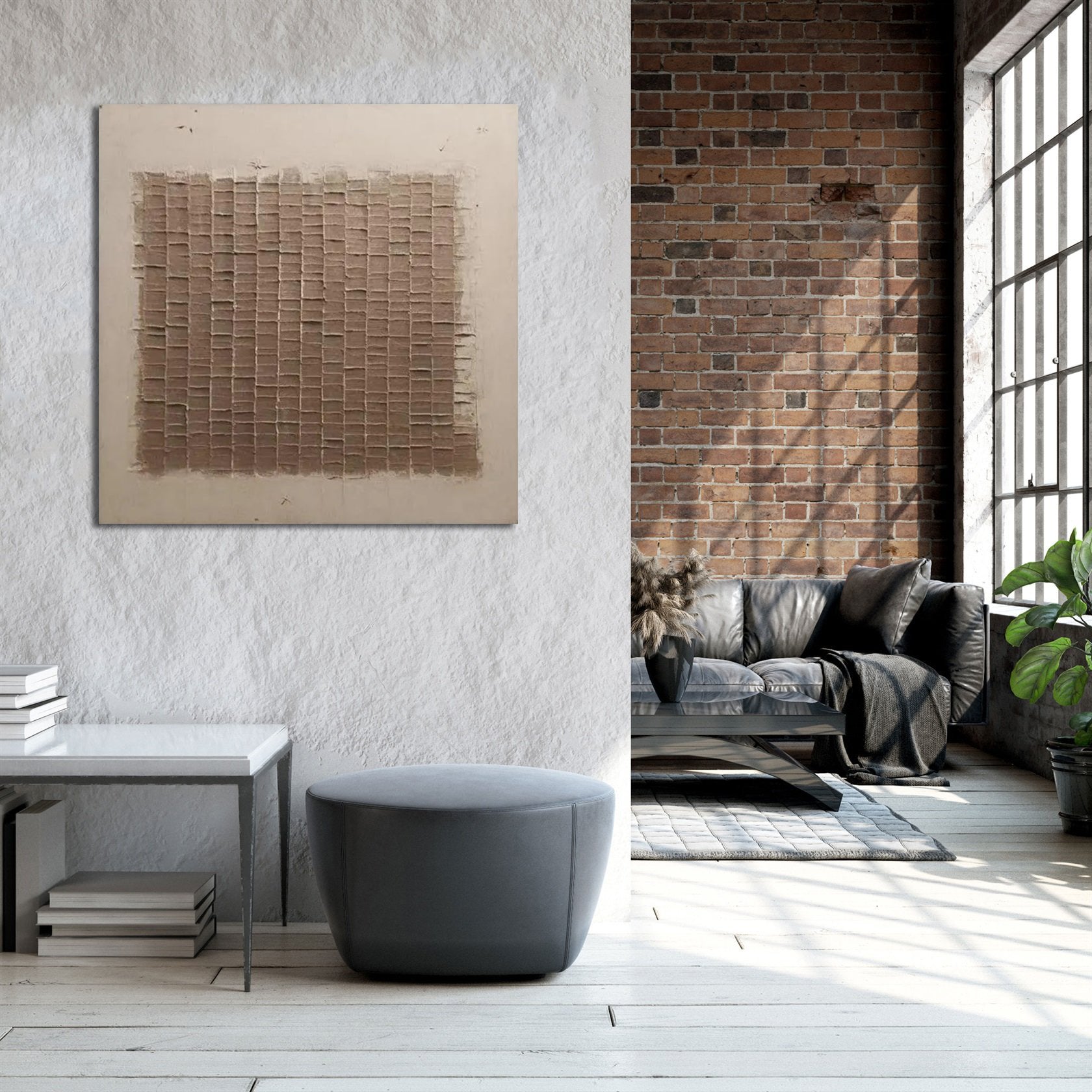 Hand Made Painting Stretched 1 Panel - Wabi-Sabi Abstract Texture