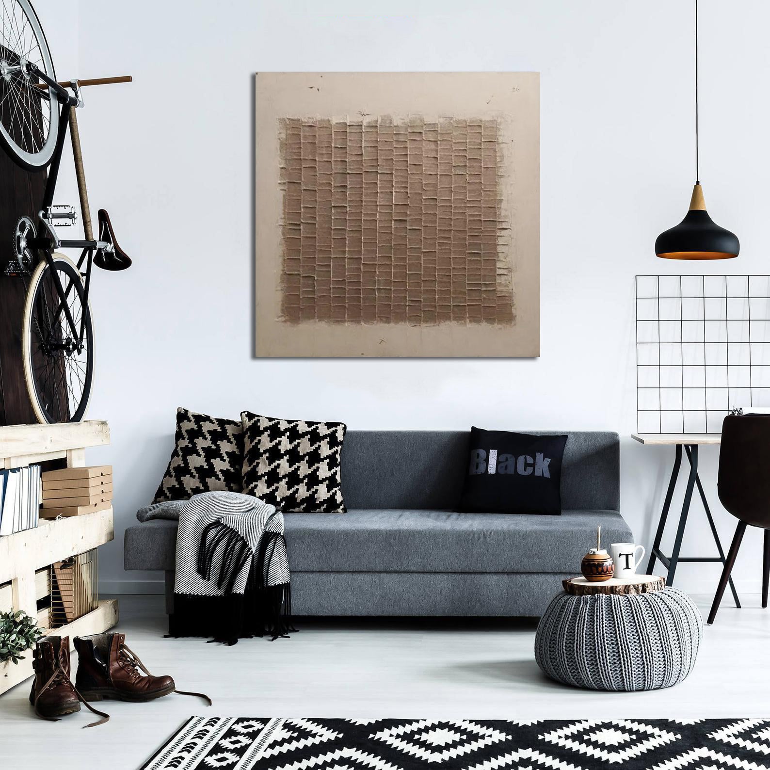 Hand Made Painting Stretched 1 Panel - Wabi-Sabi Abstract Texture