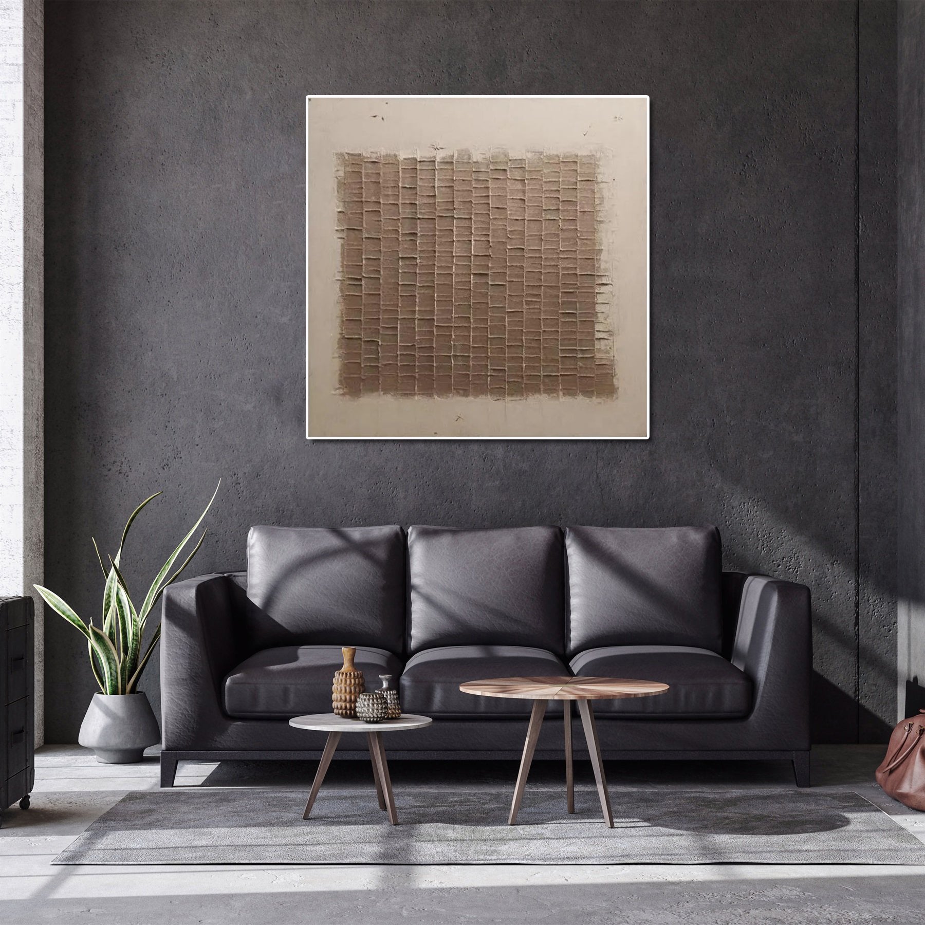 Hand Made Painting Stretched 1 Panel - Wabi-Sabi Abstract Texture