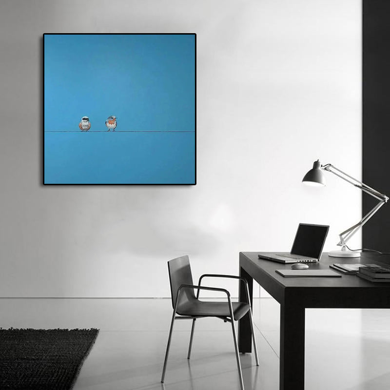 Hand Made Painting Stretched 1 Panel - Minimalist Birds