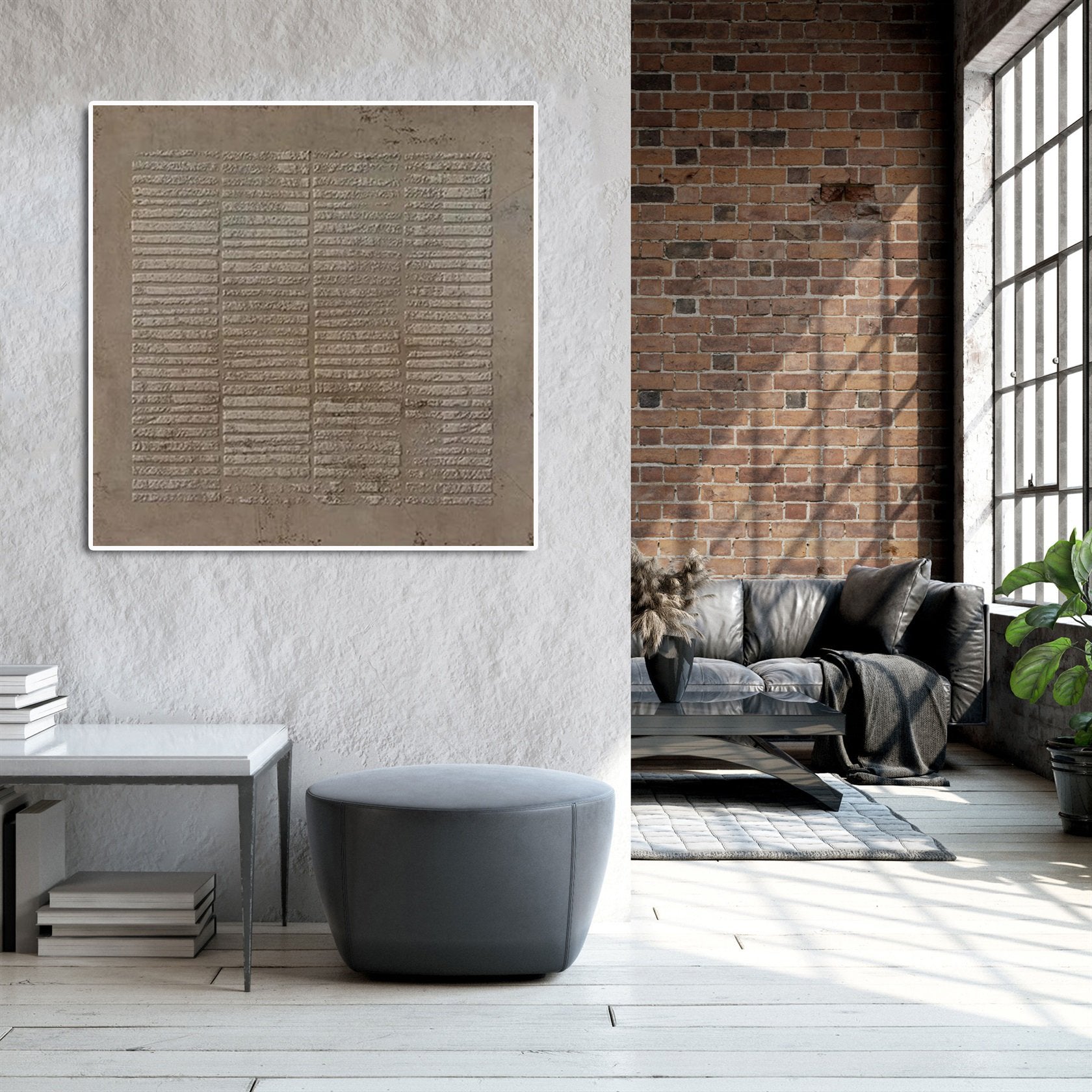 Hand Made Painting Stretched 1 Panel - Wabi-Sabi Beige Abstract