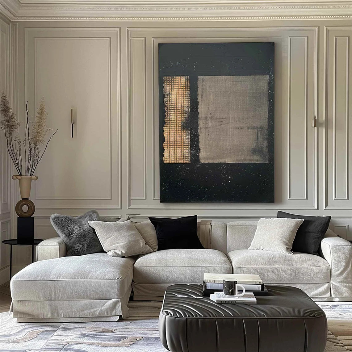 Hand Made Painting Stretched 1 Panel - Modern Abstract Wabi Sabi Painting